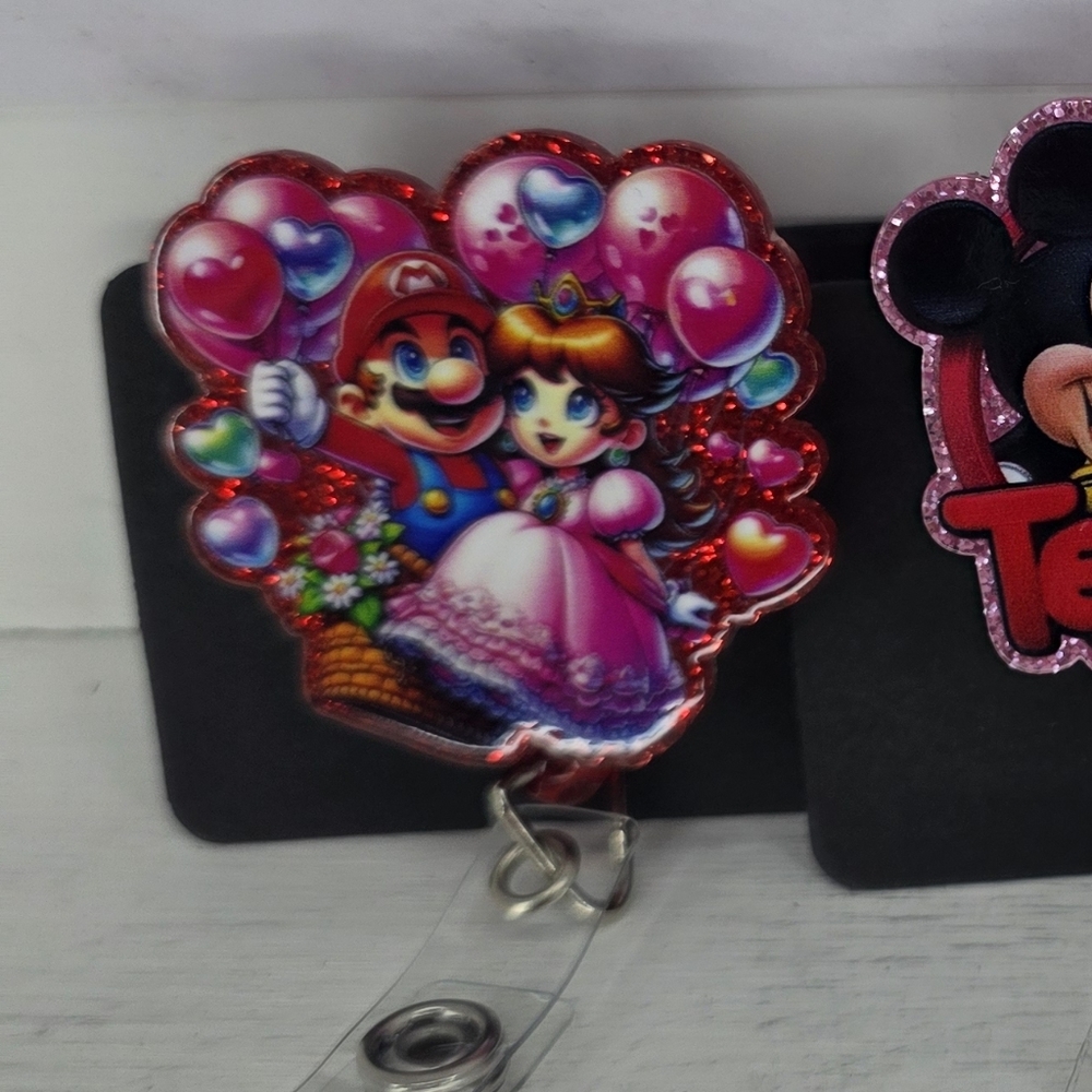 Mario valentine badge